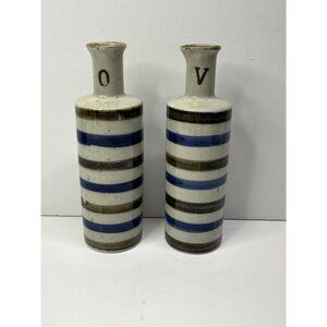 Vintage Mid Century Modern Oil Vinegar Stoneware Sanyei Nagoya Japan